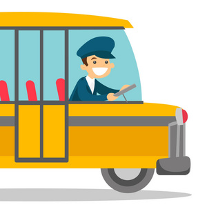 公交司機(jī)的微笑與攪拌車的齒輪 城市脈動(dòng)中的卡通剪影